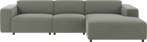 4-personers sofa Rowico Willard med chaiselounge grøn Rita 158 stof modulopbygget nordisk design 312x161 cm