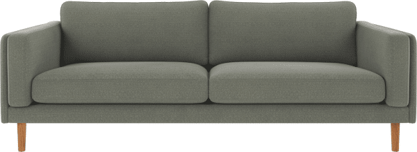 Rowico Braden 3-personers sofa grøn Rita 158 med lakerede egetræsben 216 cm bred